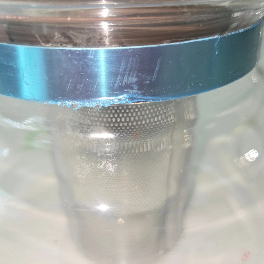Vintage KJF Direct Heating Glass Teapot Floral Daisy Stainless Infuser Stovetop